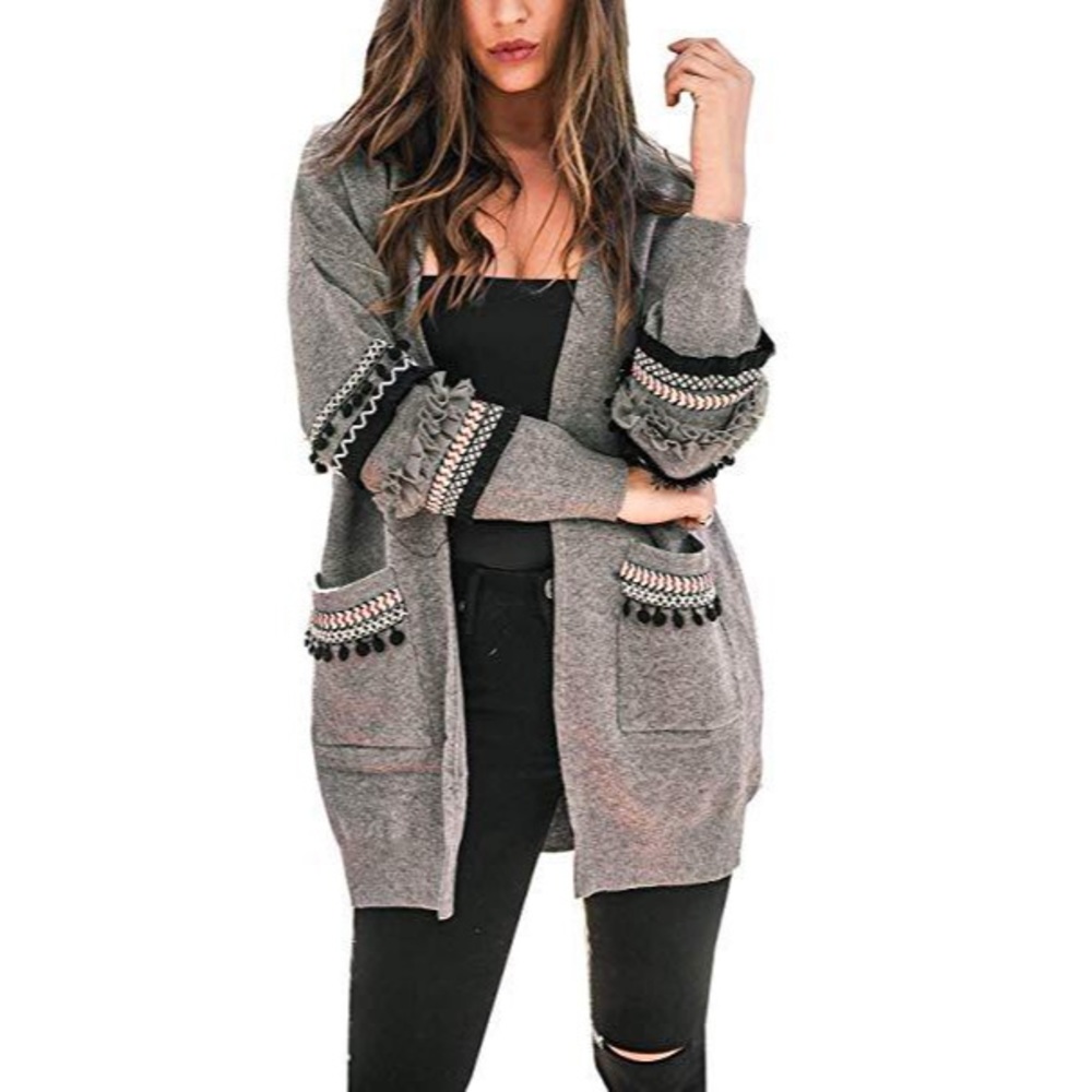 Bohemian Knit Open Front Cardigan